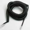 25Ft Coiled Handset Cord, RJ22 (4P4C) Black