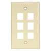 Keystone Wall Plate 6 Port - Ivory