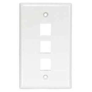 Keystone Wall Plate 3 Port - White