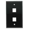 2Port Keystone Wallplate Black Smooth Face