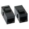 Cat5E Inline Coupler with Keystone Latch - Black