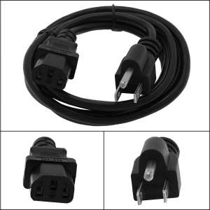 3Ft Computer Powwr Cord 5-15P to C13 Black SVT 18/3