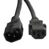 6Ft Power Extension Cord C13 to C14 Black /SJT  14/3