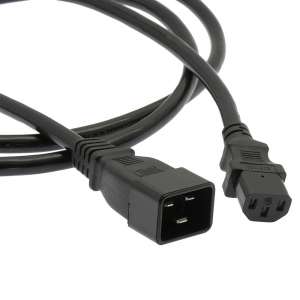 3Ft  Power Cord C20 to C13 Black/ SJT 14/3