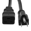 3Ft  Power Cord 5-15 to C19 Black/ SJT 14/3