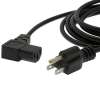 3Ft Computer Power Cord 5-15P to C-13  Right Angle  Black / SVT 18/3