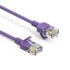 0.5Ft Cat6A UTP Slim Ethernet Network Booted Cable 28AWG Purple